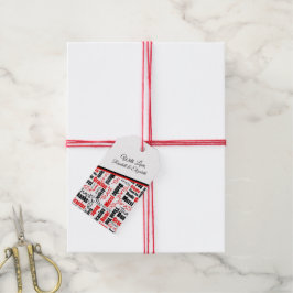 Multilingual danke Ihnen Red Black Typografy Geschenkanhänger