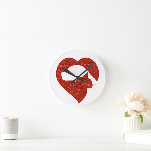 Multilingual Friendship Clock Runde Wanduhr (Zuhause)