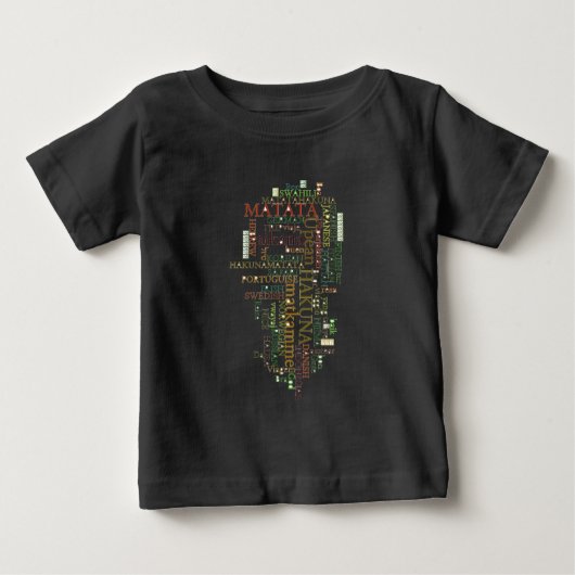 Multilingual Hakuna Matata Global Word Cloud Art Baby T-shirt (Vorderseite)
