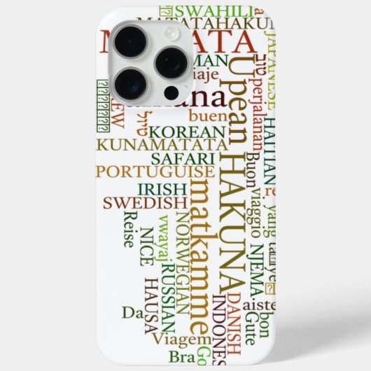 Multilingual Hakuna Matata Global Word Cloud Art Case-Mate iPhone Hülle (Rückseite)