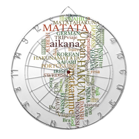 Multilingual Hakuna Matata Global Word Cloud Art Dartscheibe (vorne)