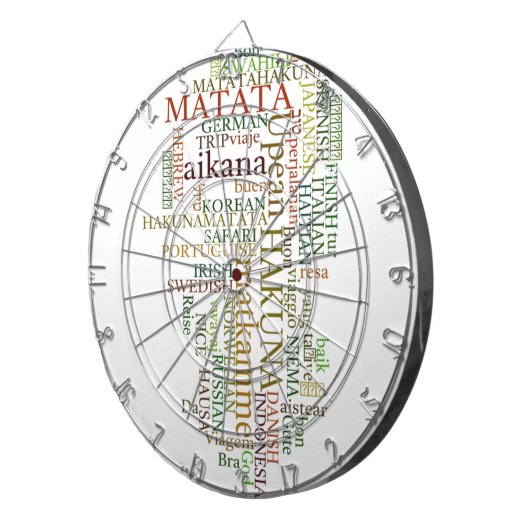 Multilingual Hakuna Matata Global Word Cloud Art Dartscheibe (Vorderseite rechts)