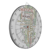 Multilingual Hakuna Matata Global Word Cloud Art Dartscheibe (Vorderseite Links)