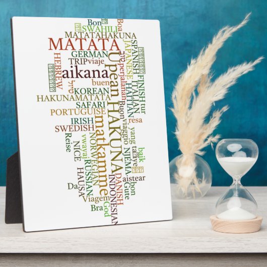 Multilingual Hakuna Matata Global Word Cloud Art Fotoplatte (Seite)
