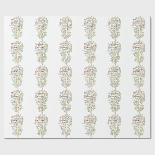 Multilingual Hakuna Matata Global Word Cloud Art Geschenkpapier (Flach)