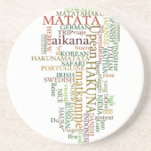 Multilingual Hakuna Matata Global Word Cloud Art Getränkeuntersetzer (Vorne)