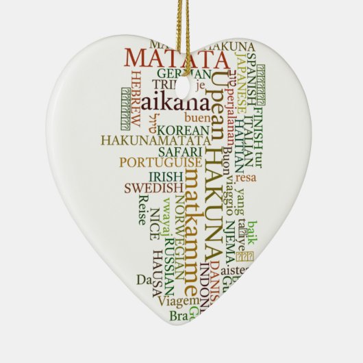 Multilingual Hakuna Matata Global Word Cloud Art Keramik Ornament (Rechts)