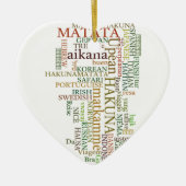 Multilingual Hakuna Matata Global Word Cloud Art Keramik Ornament (Vorne)