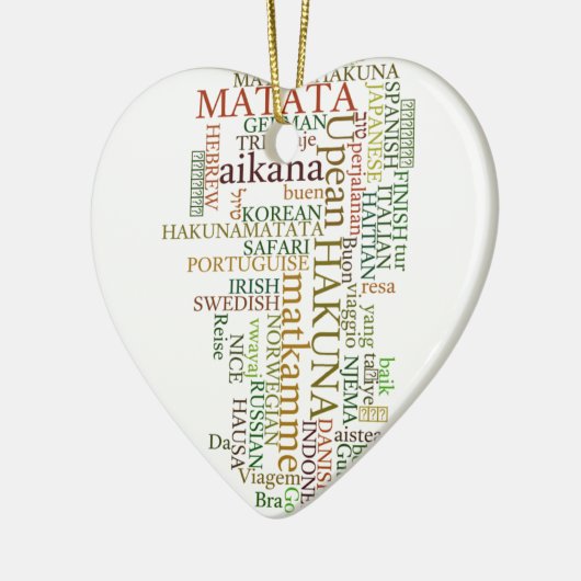 Multilingual Hakuna Matata Global Word Cloud Art Keramik Ornament (Links)
