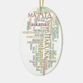 Multilingual Hakuna Matata Global Word Cloud Art Keramik Ornament (Links)