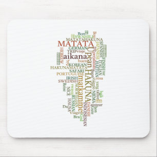 Multilingual Hakuna Matata Global Word Cloud Art Mousepad