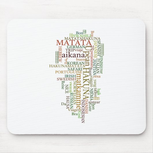 Multilingual Hakuna Matata Global Word Cloud Art Mousepad (Vorne)
