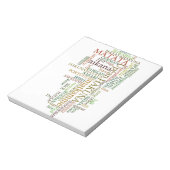 Multilingual Hakuna Matata Global Word Cloud Art Notizblock (Rotiert)