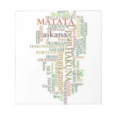 Multilingual Hakuna Matata Global Word Cloud Art Notizblock (Vorderseite)