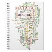 Multilingual Hakuna Matata Global Word Cloud Art Notizblock (Vorderseite)