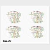 Multilingual Hakuna Matata Global Word Cloud Art Ovaler Aufkleber (Blatt)