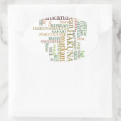 Multilingual Hakuna Matata Global Word Cloud Art Ovaler Aufkleber (Tasche)