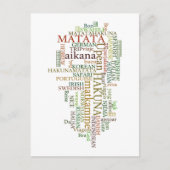 Multilingual Hakuna Matata Global Word Cloud Art Postkarte (Vorderseite)