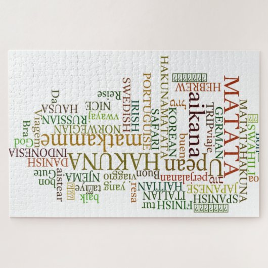 Multilingual Hakuna Matata Global Word Cloud Art Puzzle (Horizontal)