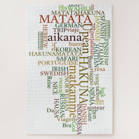 Multilingual Hakuna Matata Global Word Cloud Art Puzzle (Vertikal)