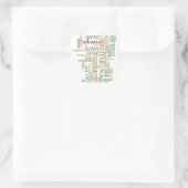 Multilingual Hakuna Matata Global Word Cloud Art Quadratischer Aufkleber (Tasche)