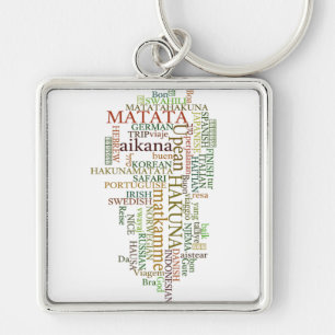 Multilingual Hakuna Matata Global Word Cloud Art Schlüsselanhänger