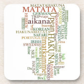 Multilingual Hakuna Matata Global Word Cloud Art Untersetzer (Vorderseite)