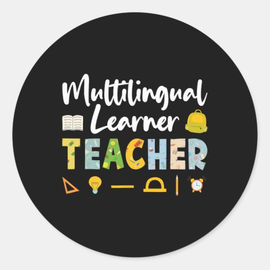 Multilingual Learner Teachers - Bilingual Educator Runder Aufkleber (Vorderseite)