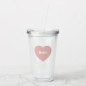 Multilingual Liebe Acrylic Tumbler Dusty Pink Acryltrinkbecher (Rückseite)