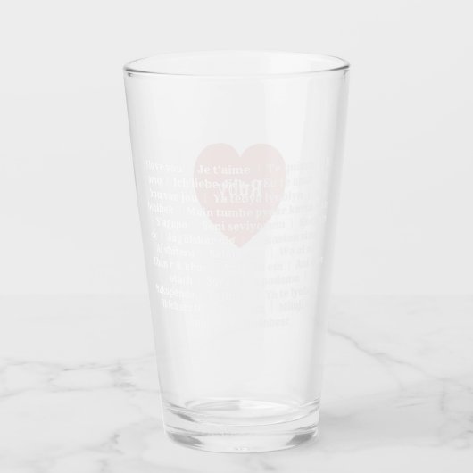 Multilingual Liebe Tumbler Dusty Pink Custom Desig (Vorderseite)