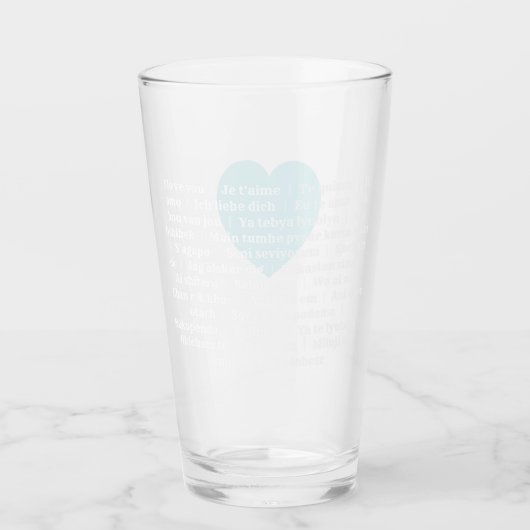 Multilingual Liebe Tumbler - Minzblau (Vorderseite)