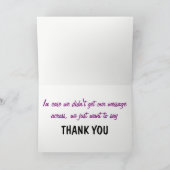 Multilingual Lila Orange Typografy Collage Dankeskarte (Innenseite)