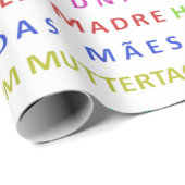 Multilingual Muttertag Nahtloses Muster Geschenkpapier (Rolleneckpunkt)