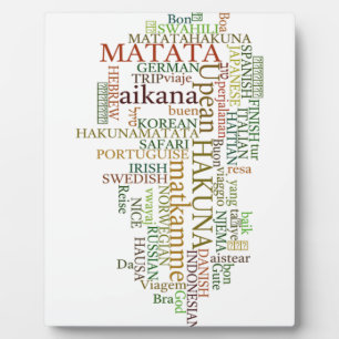 Multilinguale Hakuna Matata Globale Wortwolken-Kun Fotoplatte