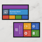Multimedia Studio - Farbenfrohe Fliesen kreativ Visitenkarte (Vorne/Hinten)