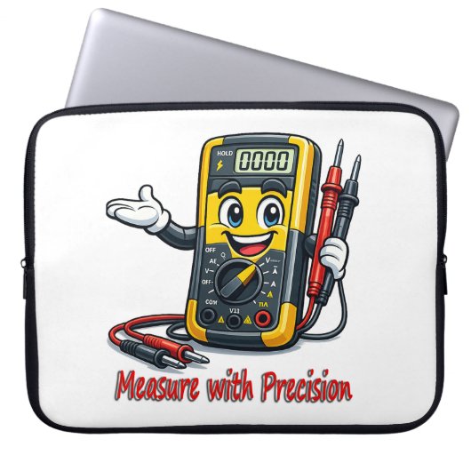 Multimeter Cartoon Measure With Precision Laptop S Laptopschutzhülle (Vorderseite)