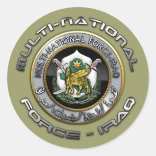 Multinationale Truppe - Irak Runder Aufkleber