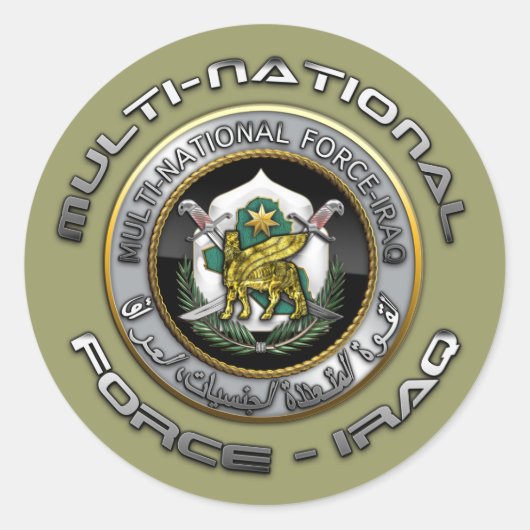 Multinationale Truppe - Irak Runder Aufkleber (Vorderseite)