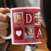 Multiphoto Red Heart Pattern Daddy Foto Kaffeetasse