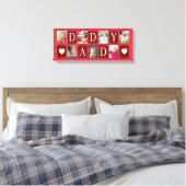 Multiphoto Red Heart Pattern Daddy Foto Leinwanddruck (Insitu (Schlafzimmer))