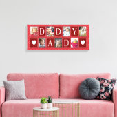 Multiphoto Red Heart Pattern Daddy Foto Leinwanddruck (Insitu (Wohnzimmer))