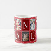 Multiphoto Red Heart Pattern Oma Foto Kaffeetasse (Mittel)
