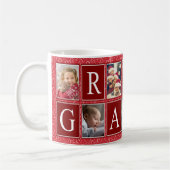 Multiphoto Red Heart Pattern Oma Foto Kaffeetasse (Links)