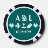 Multiplayer-Modus Aquamarin Pokerchips (Rückseite)