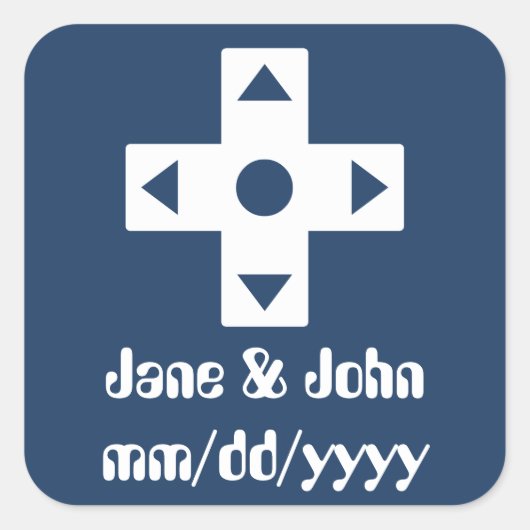 Multiplayer-Modus auf Navy-Sticker Quadratischer Aufkleber (Vorderseite)