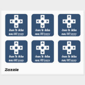 Multiplayer-Modus auf Navy-Sticker Quadratischer Aufkleber (Blatt)