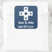 Multiplayer-Modus auf Navy-Sticker Quadratischer Aufkleber (Tasche)
