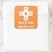Multiplayer-Modus auf Orange-Aufkleber Quadratischer Aufkleber (Tasche)