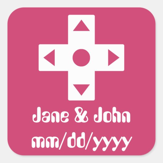 Multiplayer-Modus im Himbeersticker Quadratischer Aufkleber (Vorderseite)
