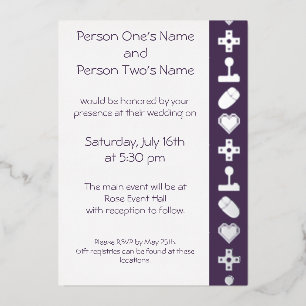 Multiplayer-Modus im Lila Foil-Modus Folieneinladung